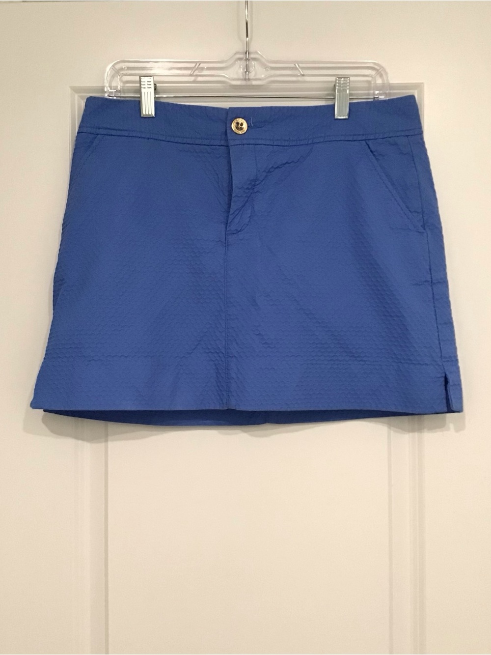 Lilly Pulitzer Bright Blue Skort with Gold-Tone Button